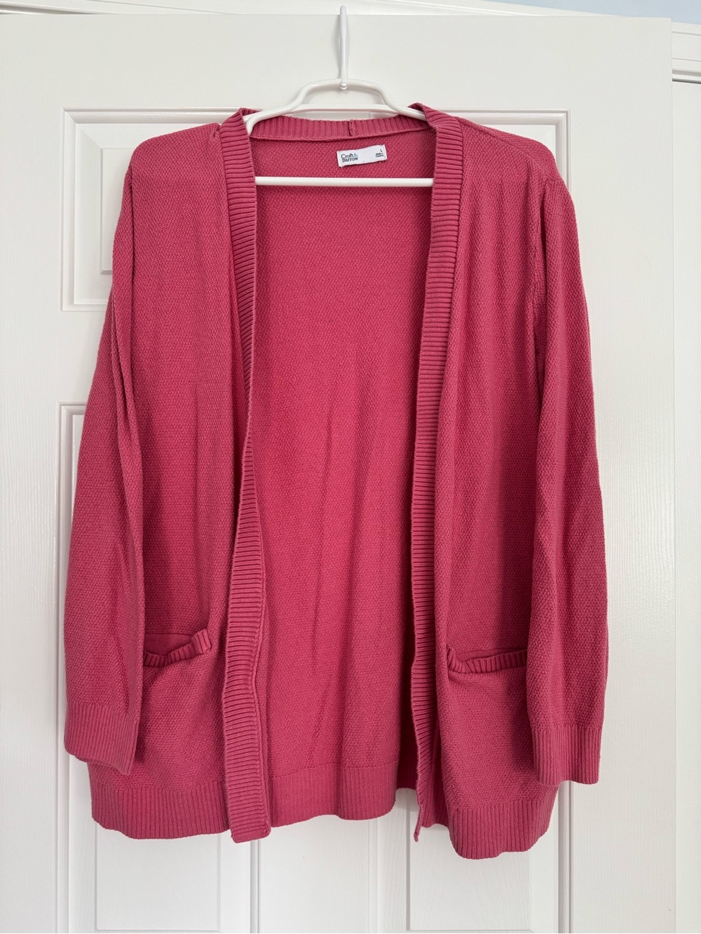 Croft & Barrow size large Open-Front Pink Cardigan Sweater